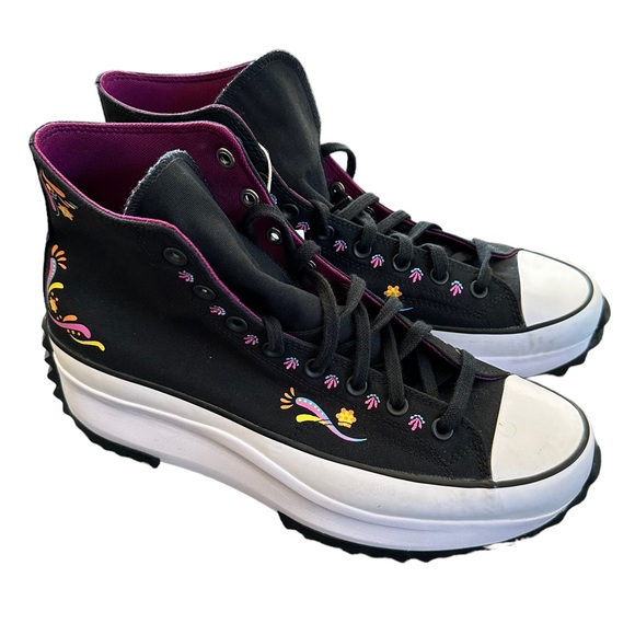 Converse Run Star Hike Day Dead High Platform Painted Embroidered NWT 13… - Picture 4 of 14